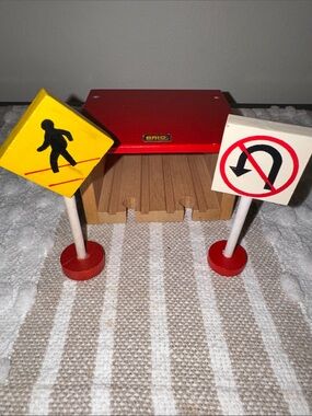 Vintage Brio Railroad Shed and Signs